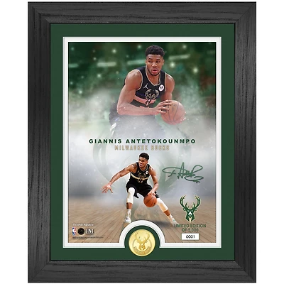 Highland Mint Giannis Antetokounmpo Milwaukee Bucks NBA Legends 13" x 16" Bronze Coin Photo Mint