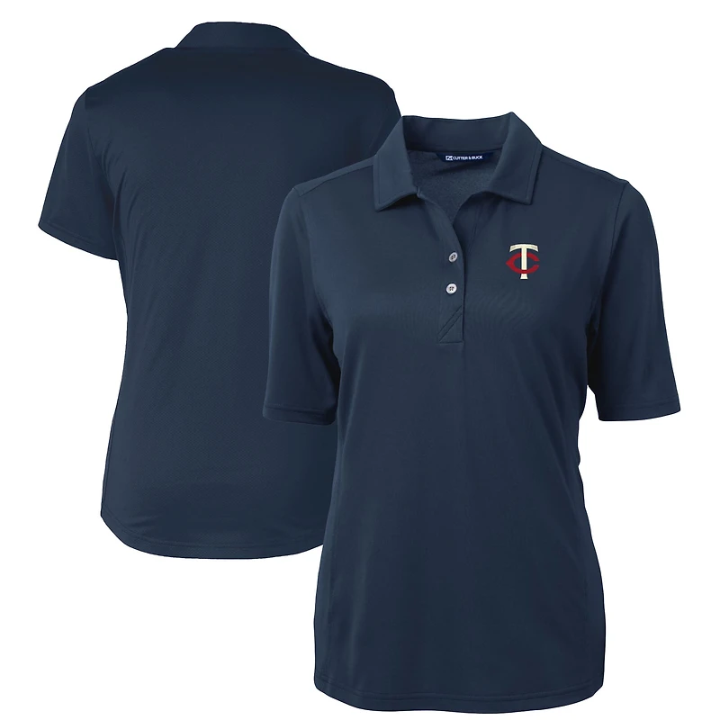 Women's Cutter & Buck Navy Minnesota Twins DryTec Virtue Eco Pique Recycled Polo