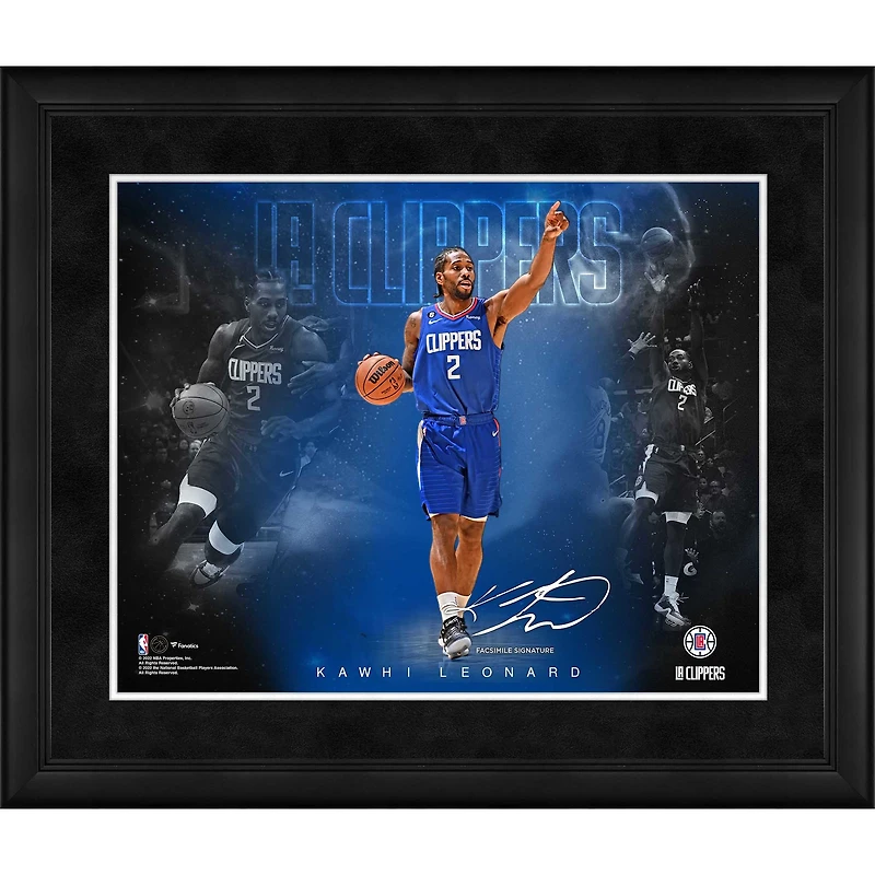 Kawhi Leonard LA Clippers Facsimile Signature Framed 16" x 20" Stars of the Game Collage