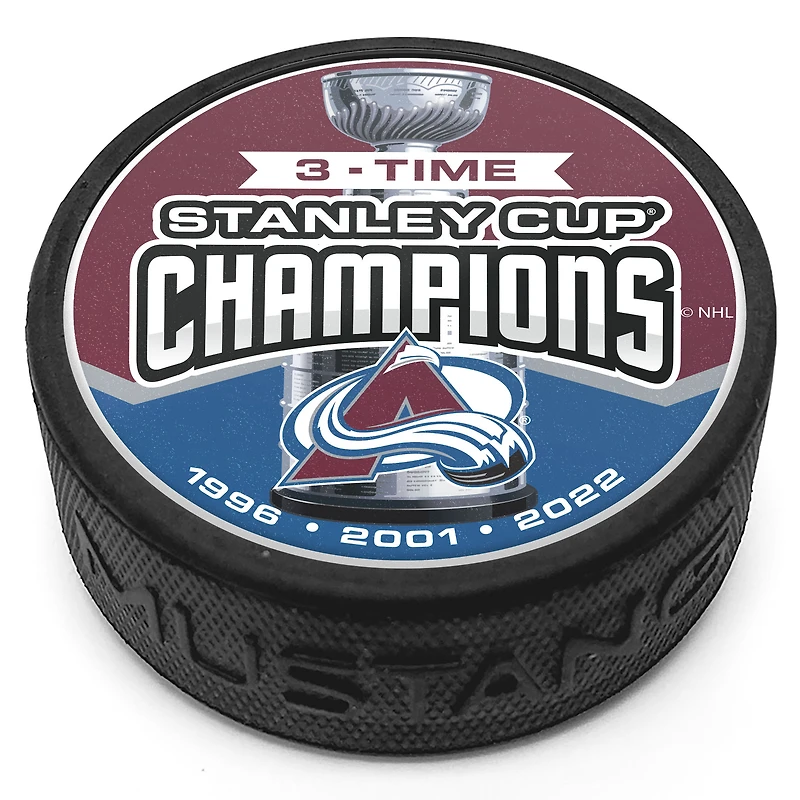 Colorado Avalanche Three-Time Stanely Cup Champions Puck