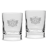 Lesley Lynx 11.75oz. Two-Piece Luigi Bormioli Square Double Old Fashion Glasses Set