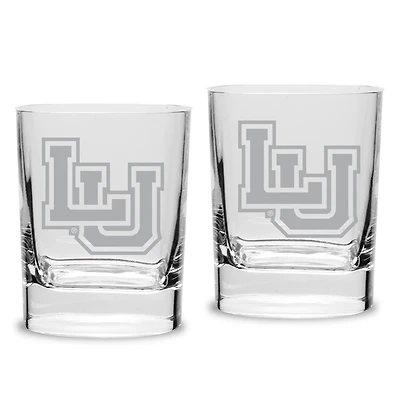 Lamar Cardinals 11.75oz. Two-Piece Luigi Bormioli Square Double Old Fashion Glasses Set