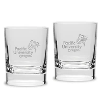 Pacific Boxers 11.75oz. Two-Piece Luigi Bormioli Square Double Old Fashion Glasses Set