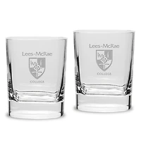 Lees-McRae Bobcats 11.75oz. Two-Piece Luigi Bormioli Square Double Old Fashion Glasses Set