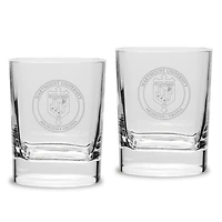Marymount Saints 11.75oz. Team Two-Piece Luigi Bormioli Square Double Old Fashion Glasses Set