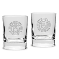 Lawrence Technological University Blue Devils 11.75oz. Two-Piece Luigi Bormioli Square Double Old Fashion Glasses Set