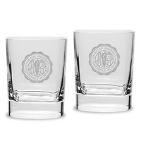Oakwood University Ambassadors 11.75oz. Two-Piece Luigi Bormioli Square Double Old Fashion Glasses Set