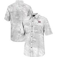 Men's Colosseum  White Mississippi State Bulldogs Realtree Aspect Charter Full-Button Fishing Shirt