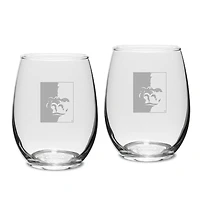 Pittsburg State Gorillas Team Design Two-Piece 15oz. Stemless Wine Glass Set