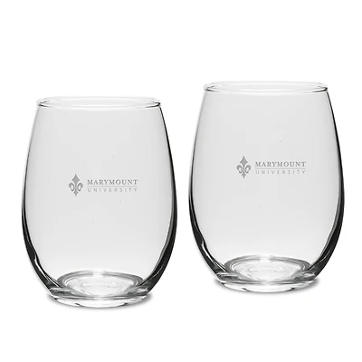 Marymount Saints Team Logo Two-Piece 15oz. Stemless Wine Glass Set