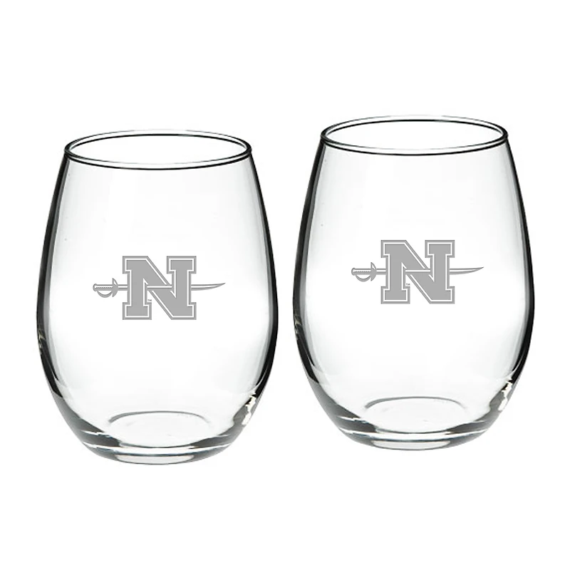 Nicholls State Colonels Team Design Two-Piece 21oz. Stemless Wine Glass Set