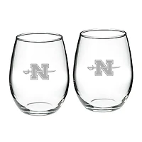 Nicholls State Colonels Team Design Two-Piece 21oz. Stemless Wine Glass Set