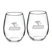Lindenwood Lions Team Design Two-Piece 21oz. Stemless Wine Glass Set