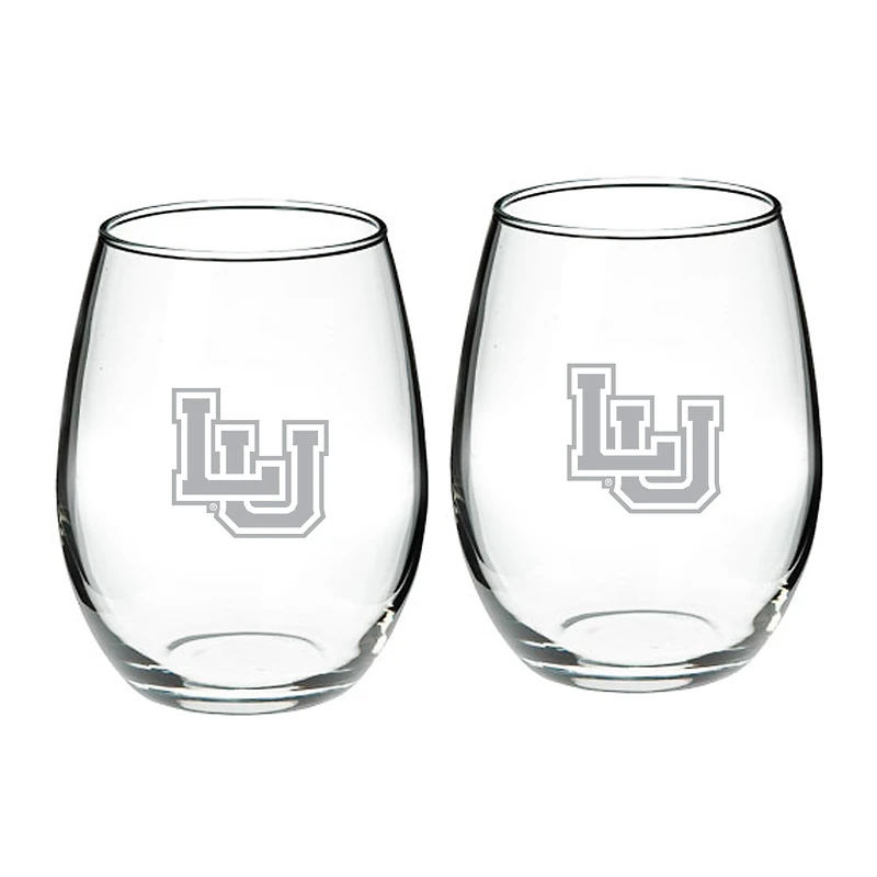 Lamar Cardinals Team Design Two-Piece 21oz. Stemless Wine Glass Set