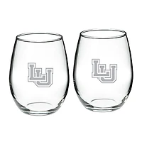 Lamar Cardinals Team Design Two-Piece 21oz. Stemless Wine Glass Set