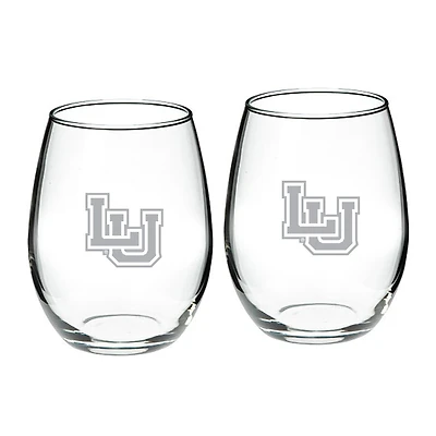 Lamar Cardinals Team Design Two-Piece 21oz. Stemless Wine Glass Set