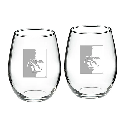 Pittsburg State Gorillas Team Design Two-Piece 21oz. Stemless Wine Glass Set