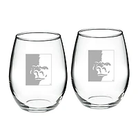 Pittsburg State Gorillas Team Design Two-Piece 21oz. Stemless Wine Glass Set