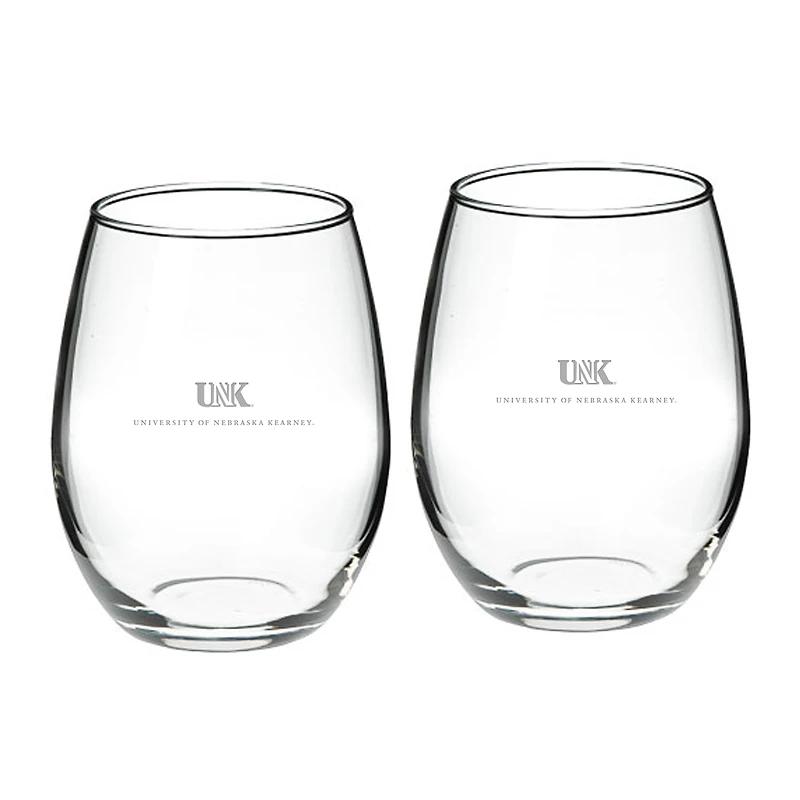 Nebraska-Kearney Lopers Team Design Two-Piece 21oz. Stemless Wine Glass Set