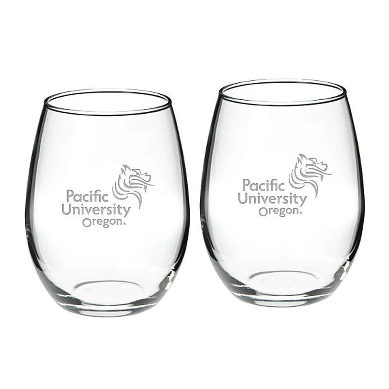 Pacific Boxers Team Logo Two-Piece 21oz. Stemless Wine Glass Set