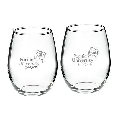 Pacific Boxers Team Logo Two-Piece 21oz. Stemless Wine Glass Set