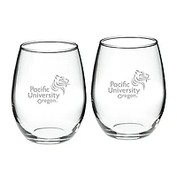 Pacific Boxers Team Logo Two-Piece 21oz. Stemless Wine Glass Set