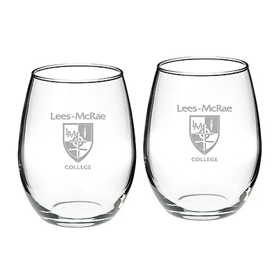 Lees-McRae Bobcats Team Design Two-Piece 21oz. Stemless Wine Glass Set