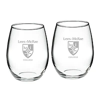 Lees-McRae Bobcats Team Design Two-Piece 21oz. Stemless Wine Glass Set