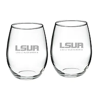 LSUA Generals Team Design Two-Piece 21oz. Stemless Wine Glass Set
