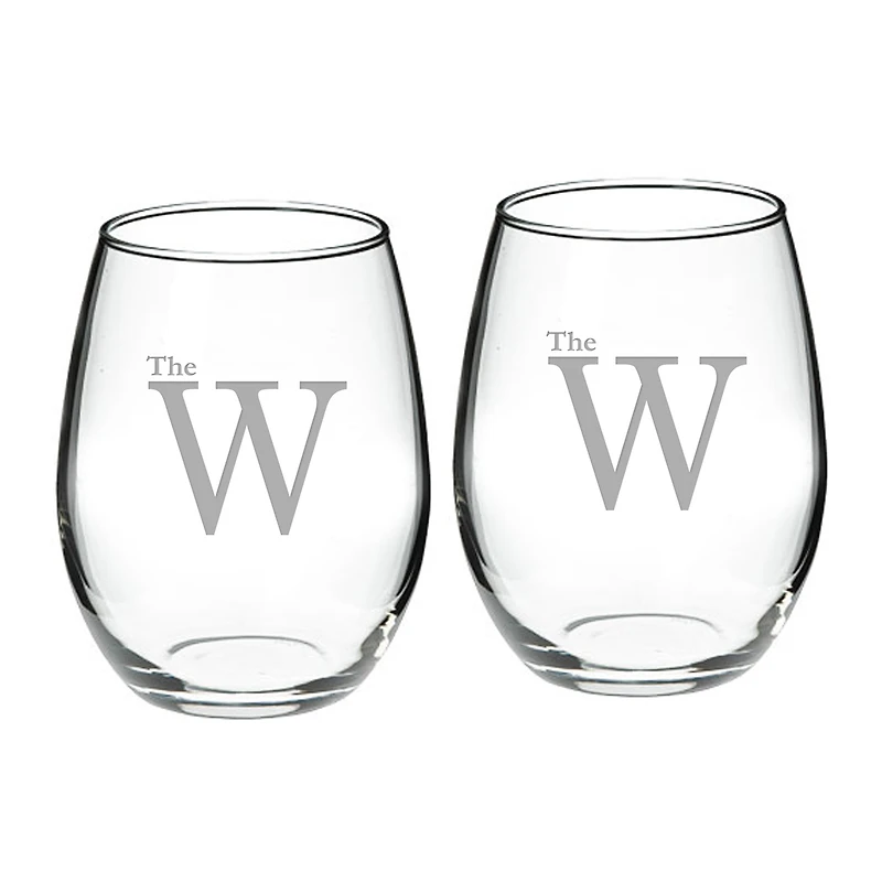 Mississippi University for Women Owls Team Design Two-Piece 21oz. Stemless Wine Glass Set