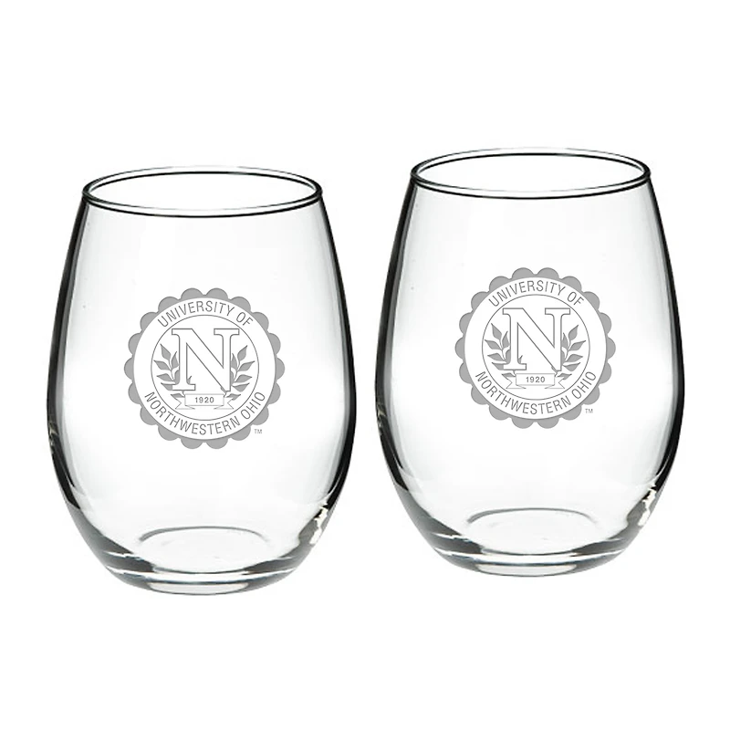 Northwestern Ohio Racers Team Graphic Two-Piece 21oz. Stemless Wine Glass Set