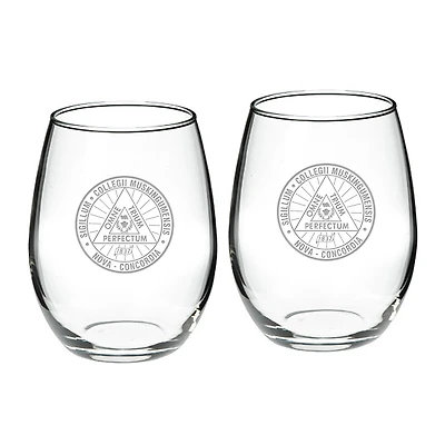 Muskingum Muskies Team Graphic Two-Piece 21oz. Stemless Wine Glass Set