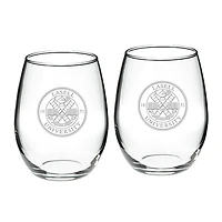 Lasell Lasers Team Design Two-Piece 21oz. Stemless Wine Glass Set