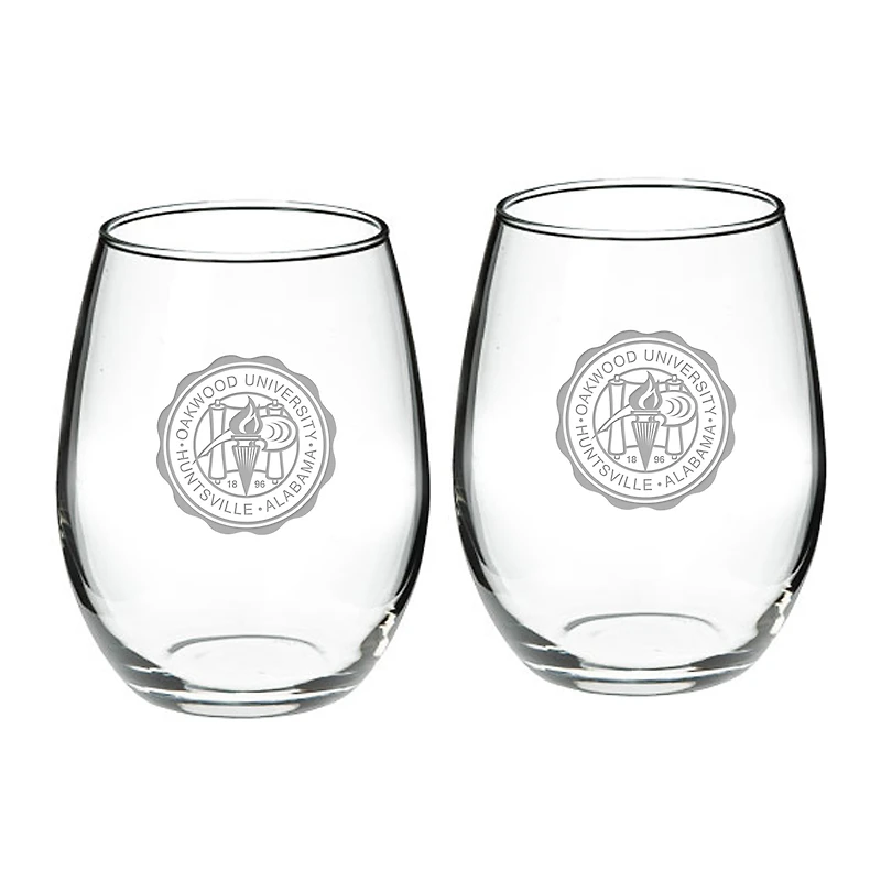 Oakwood University Ambassadors Team Design Two-Piece 21oz. Stemless Wine Glass Set