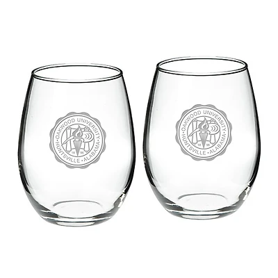 Oakwood University Ambassadors Team Design Two-Piece 21oz. Stemless Wine Glass Set