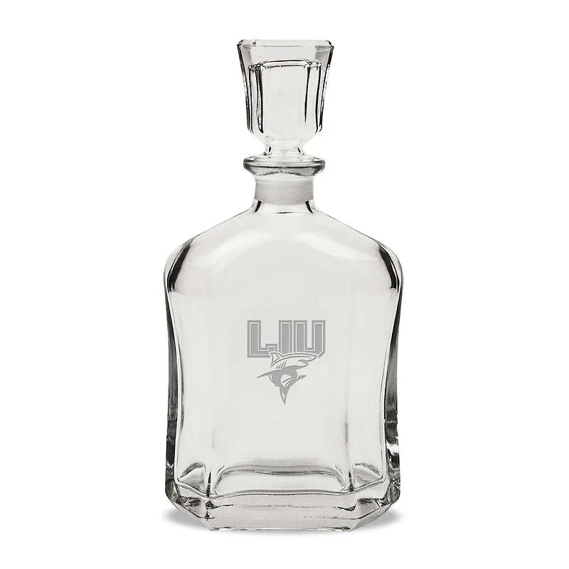 LIU Sharks Team Design 23.75oz. Crystal Whiskey Decanter