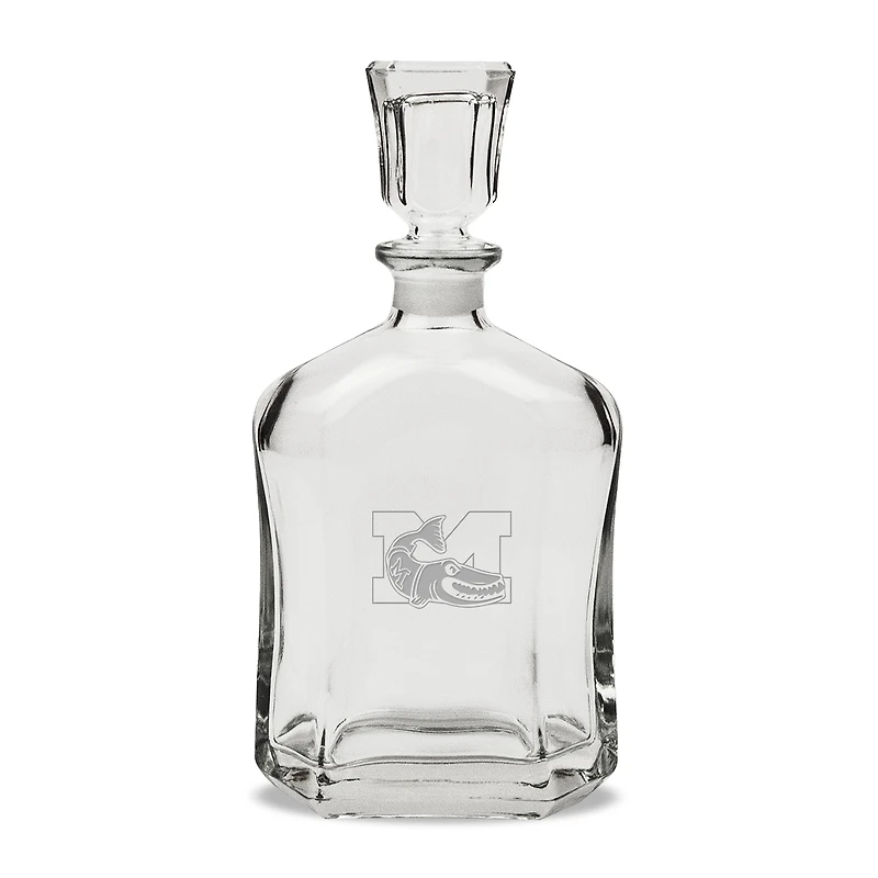 Muskingum Muskies Team Logo 23.75oz. Crystal Whiskey Decanter