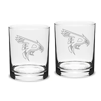 Pierce College Raiders Team Design 14oz. Classic Double Old Fashion Glass Set