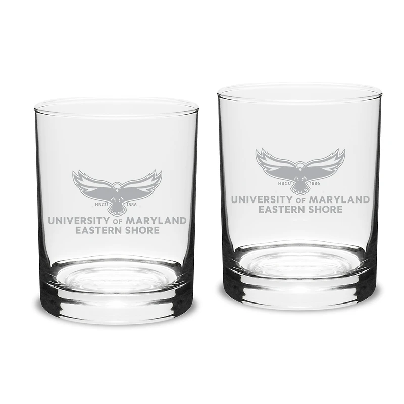 Maryland Eastern Shore Hawks Team Design 14oz. Classic Double Old Fashion Glass Set