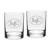 Lebanon Valley College Team Design 14oz. Classic Double Old Fashion Glass Set