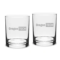 Oregon Tech Hustlin' Owls Team Design 14oz. Classic Double Old Fashion Glass Set
