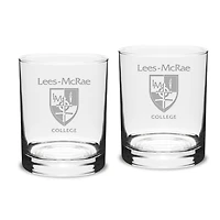 Lees-McRae Bobcats Team Design 14oz. Classic Double Old Fashion Glass Set