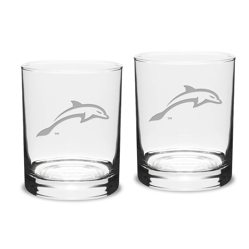 JU Dolphins Team Design 14oz. Classic Double Old Fashion Glass Set