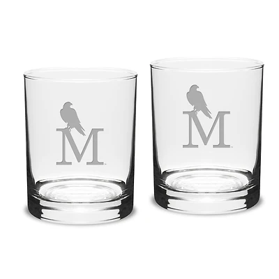Montevallo Falcons Team Design 14oz. Classic Double Old Fashion Glass Set