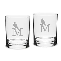 Montevallo Falcons Team Design 14oz. Classic Double Old Fashion Glass Set
