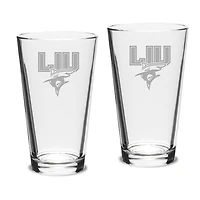 LIU Sharks Team Design Two-Piece 16oz. Classic Pub Glass Set