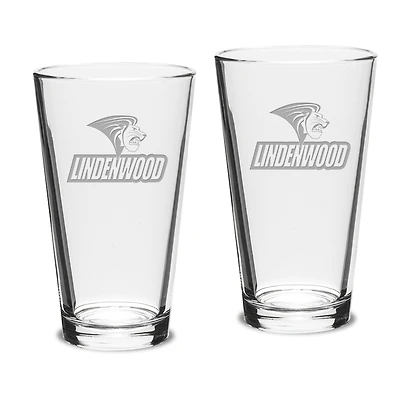 Lindenwood Lions Team Design Two-Piece 16oz. Classic Pub Glass Set