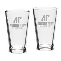 Austin Peay State Governors Team Design Two-Piece 16oz. Classic Pub Glass Set