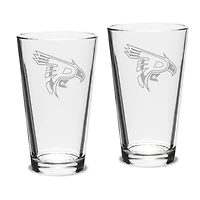 Pierce College Raiders Team Design Two-Piece 16oz. Classic Pub Glass Set