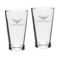 Maryland Eastern Shore Hawks Team Design Two-Piece 16oz. Classic Pub Glass Set